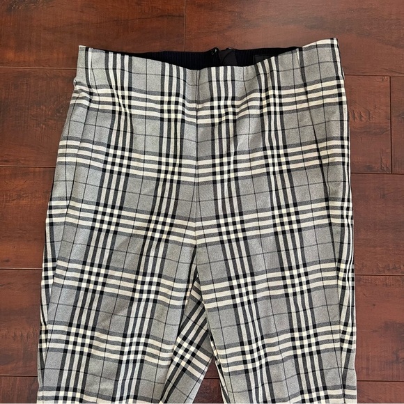 RAG & BONE Simone Pants Check Equestrian Stretch Gray Black Plaid Cropped Size 4 - Picture 3 of 10